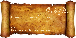 Oberritter Áron névjegykártya